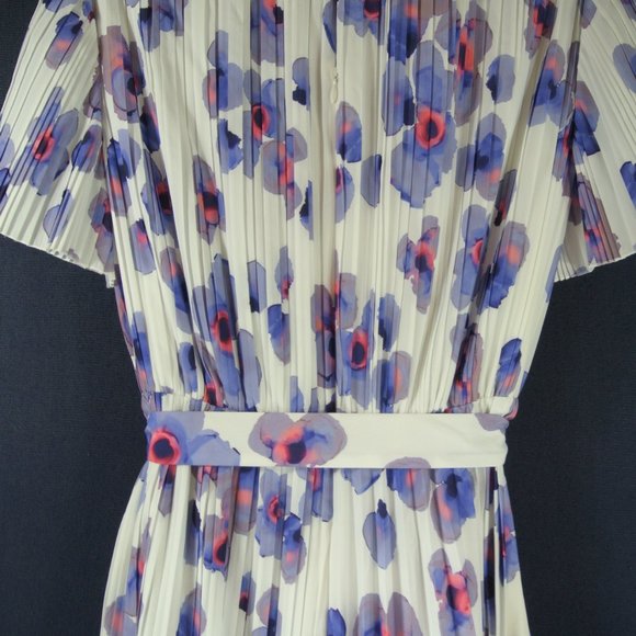 NEW BOSS HUGO BOSS Diplissee Pleated Floral-Print Dress Size US 6 #391 - Picture 8 of 12